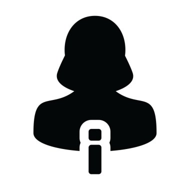 İş için bilgi sembolü içeren kimlik ikonu vektörü kadın profil avatarı