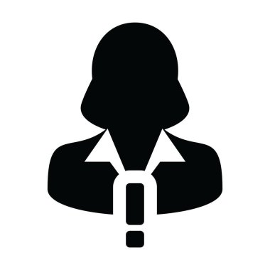 Kişi ikonu vektörü kadın profil avatar sembolü Uyarı işareti ile bir kabartma resimleme