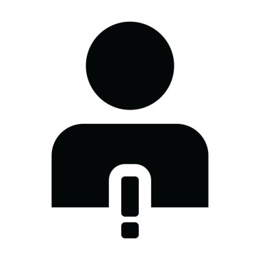 Hata ikonu vektörü erkek profil avatar sembolü Uyarı işareti bir kabartma resimleme