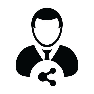 Paylaşım sembolü vektör erkek profil avatarına sahip kişi simgesi