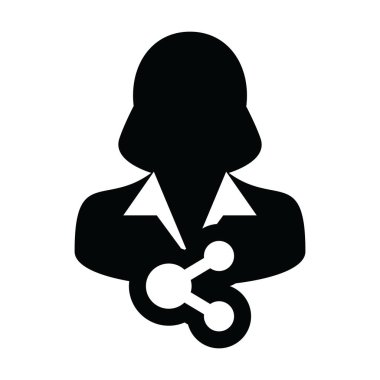 Piyasa simgesi erkek vektör profil avatarı bir kabartma resimleme içinde paylaşım sembolü ile