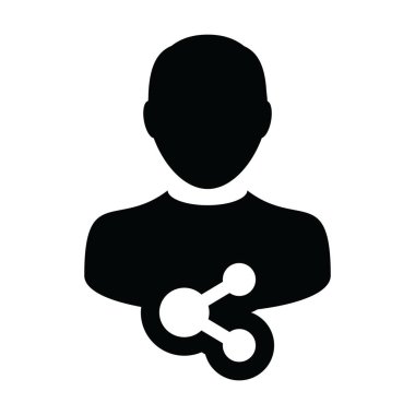 Sosyal paylaşım ikonu erkek vektörü profil avatar sembolü ağ imzalı bir kabartma resimleme