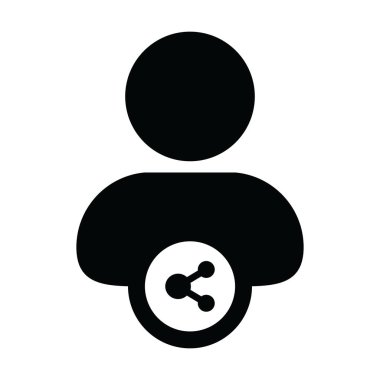 Paylaşım sembolü vektör erkek profil avatarına sahip kişi simgesi