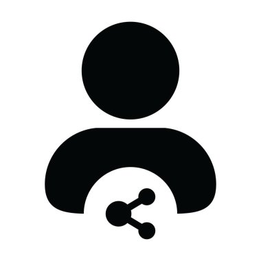 Sembol simgesi simgesi erkek vektör profil avatarını bir resim çiziminde ağ imzası ile paylaş