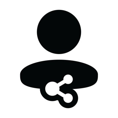 Simge vektörü erkek profil avatarı paylaşım sembolü bir kabartma resimleme ile paylaşılıyor