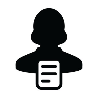 Dosya simgesi kadın profil avatarı iş için belge sembolü olan bir simge çizimi resimlemesi