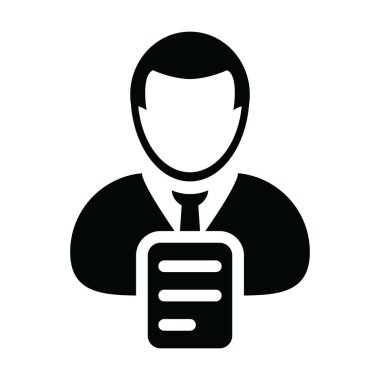 Profil ikonu vektör erkek profil avatarı. Belge sembolü bir kabartma resim çizimi.