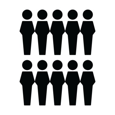İnsanlar simge vektör erkek grup kişi sembolü avatar için düz renk glif piktogram illüstrasyon iş yönetim ekibi
