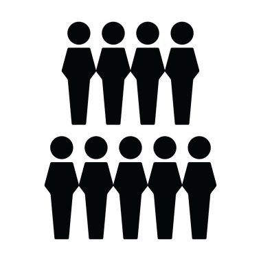 İşçi ikonu erkek grup insan sembolü iş yönetimi için avatar düz renk glifli resimleme