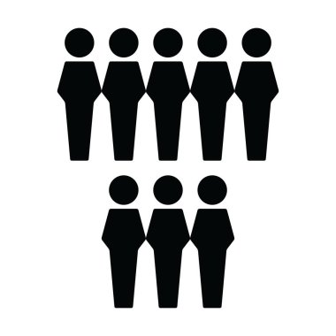 Takım çalışması ikonu insan vektör erkek grubu düz renk glyph resimlemedeki iş yönetimi kişiler için avatar sembolü