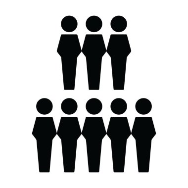 Yönetim simge vektör erkek grup insan sembol düz renk glif piktogram illüstrasyon iş takım için avatar