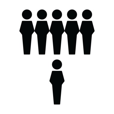 Müşteri simge vektör erkek grup insan sembol düz renk glif piktogram illüstrasyon iş için avatar