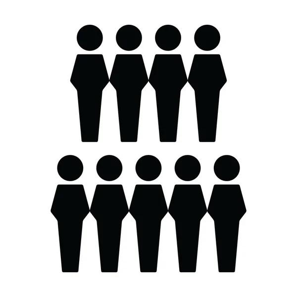 Munkavállalói ikon vektor férfi csoport emberek szimbólum avatar üzleti menedzsment személyek lapos színes ábra piktogram illusztráció — Stock Vector
