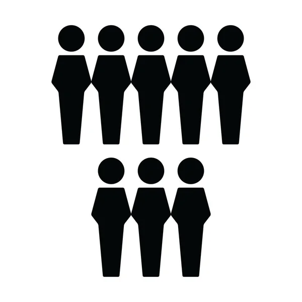 Teamwork ikon vektor manliga grupp människor symbol avatar för företagsledning personer i platt färg glyf piktogram illustration — Stock vektor
