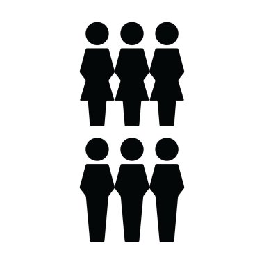 Lider ikon vektör erkek ve kadın insan grubu düz renk glifli resimli işletme yöneticileri için avatar sembolü