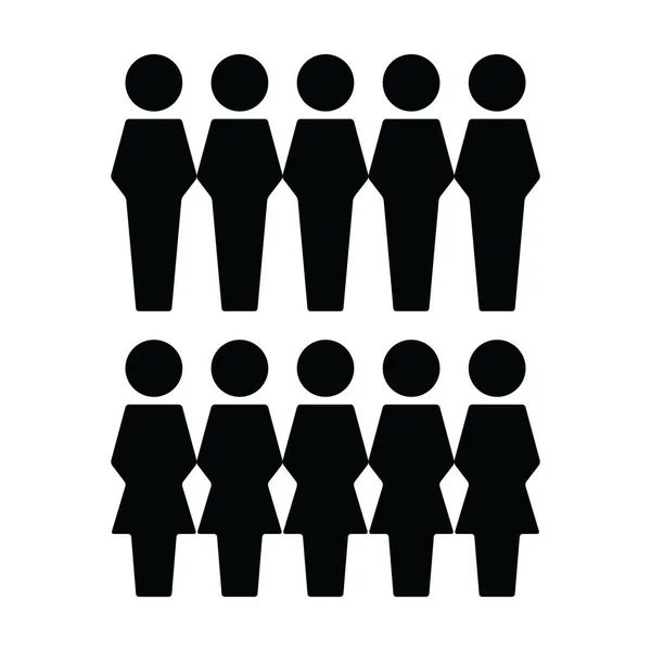 Persone icona vettore maschio e femmina gruppo di persone simbolo avatar per il team di gestione aziendale in colore piatto illustrazione pittogramma glifo — Vettoriale Stock