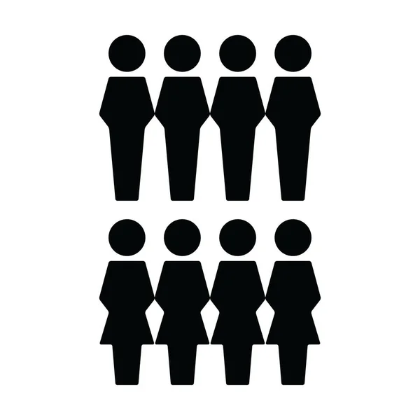 Gruppo icona vettore maschio e femmina persone simbolo avatar per le persone di gestione aziendale in colore piatto glyph pittogramma illustrazione — Vettoriale Stock