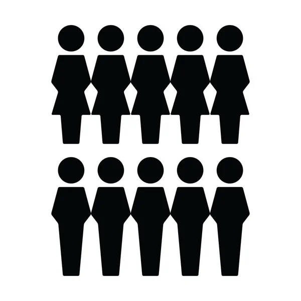 Menschen Symbolvektor männliche und weibliche Gruppe von Personen Symbolavatar für Business Management-Team in der flachen Farbe Glyphen Piktogramm Illustration — Stockvektor