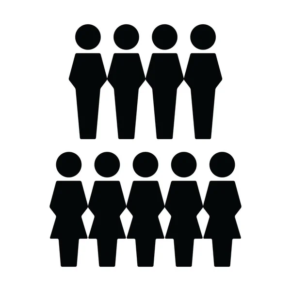 Utilisateurs icône vecteur mâle et femelle groupe de personnes symbole avatar pour les personnes de gestion d'entreprise en couleur plate illustration pictogramme glyphe — Image vectorielle