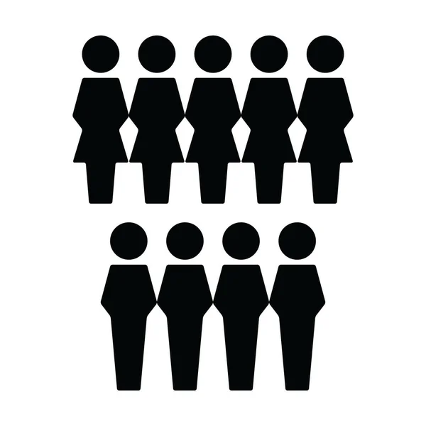 Деловые люди иконка вектор мужской и женской группы людей символ аватара для управления бизнесом лиц в плоском цвете глиф пиктограмма иллюстрация — стоковый вектор