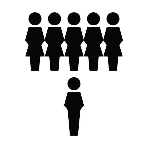Vállalat ikon vektor férfi és női csoport emberek szimbólum avatar üzleti menedzsment személyek lapos színű glph piktogram illusztráció — Stock Vector
