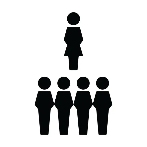 Użytkownicy ikona wektor męski i żeński grupa osób symbol avatar dla zarządzania przedsiębiorstwem osób w płaskim kolorze glif piktogram ilustracja — Wektor stockowy