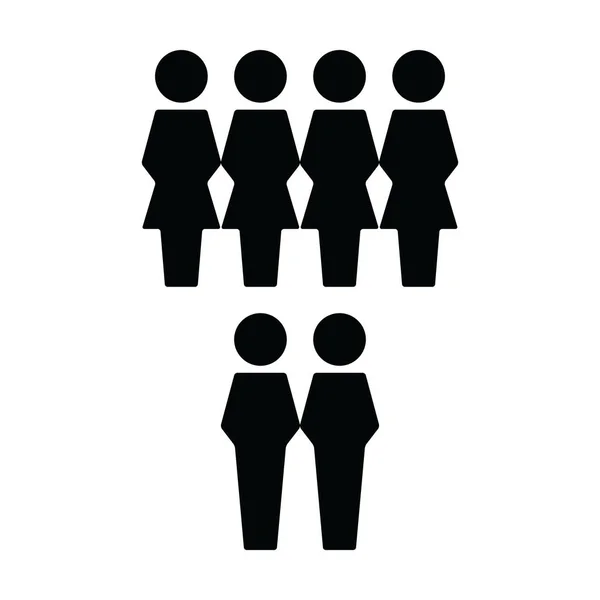 Άνθρωποι εικονίδιο διάνυσμα αρσενικό και θηλυκό ομάδα ατόμων σύμβολο avatar για την ομάδα διαχείρισης των επιχειρήσεων σε επίπεδο χρώμα glyph εικονογραφία — Διανυσματικό Αρχείο