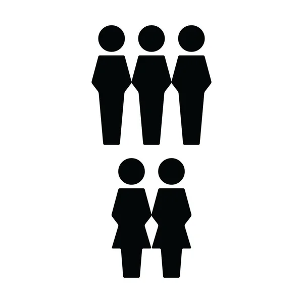 Персонажи иконка вектор мужской и женской группы людей символ аватара для управления бизнесом людей в плоском цвете глиф пиктограмма иллюстрация — стоковый вектор