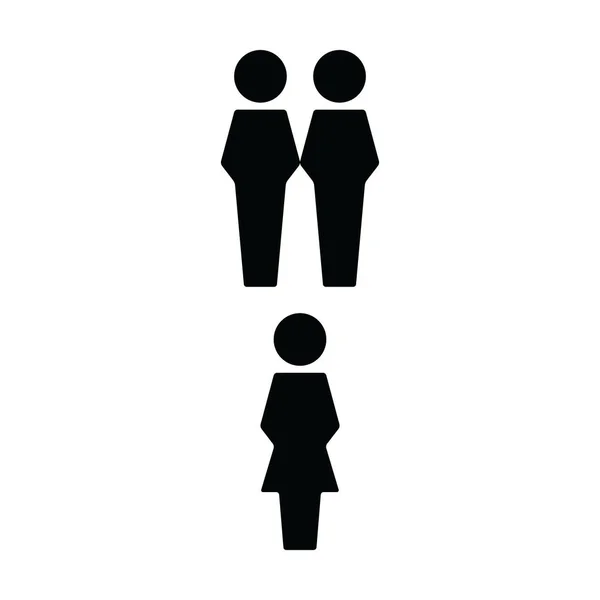 Réseau icône vecteur mâle et femelle groupe de personnes symbole avatar pour les personnes de gestion d'entreprise en couleur plate illustration de pictogramme glyphe — Image vectorielle