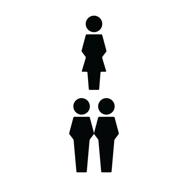 Деловые люди иконка вектор мужской и женской группы людей символ аватара для управления бизнесом лиц в плоском цвете глиф пиктограмма иллюстрация — стоковый вектор