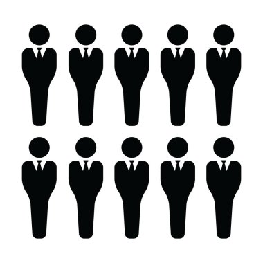 İnsanlar simge vektör erkek grup kişi sembolü avatar için düz renk glif piktogram illüstrasyon iş yönetim ekibi