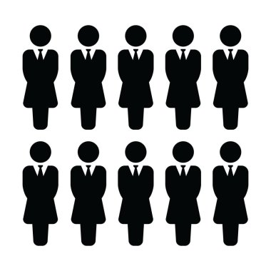 İnsanlar simge vektör erkek grup kişi sembolü avatar için düz renk glif piktogram illüstrasyon iş yönetim ekibi