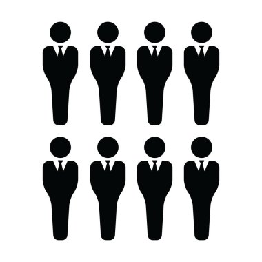 Kişi ikon vektör erkek grup insan sembolü iş yönetimi için avatar düz renk glyph resimleme