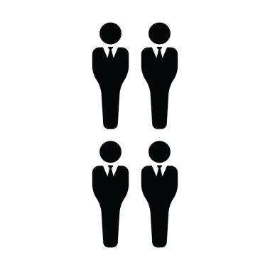 İş adamları ikon vektör erkek grup insan sembolü iş yönetimi için avatar düz renk glifleri resimleme