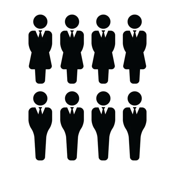 Gruppe von Menschen Symbolvektor männliche und weibliche Symbolavatar für Business-Management-Personen in flacher Farbe Glyphen-Piktogramm-Illustration — Stockvektor