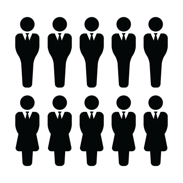 Gente icono vector masculino y femenino grupo de personas símbolo avatar para el equipo de gestión de negocios en color plano glifo pictograma ilustración — Vector de stock