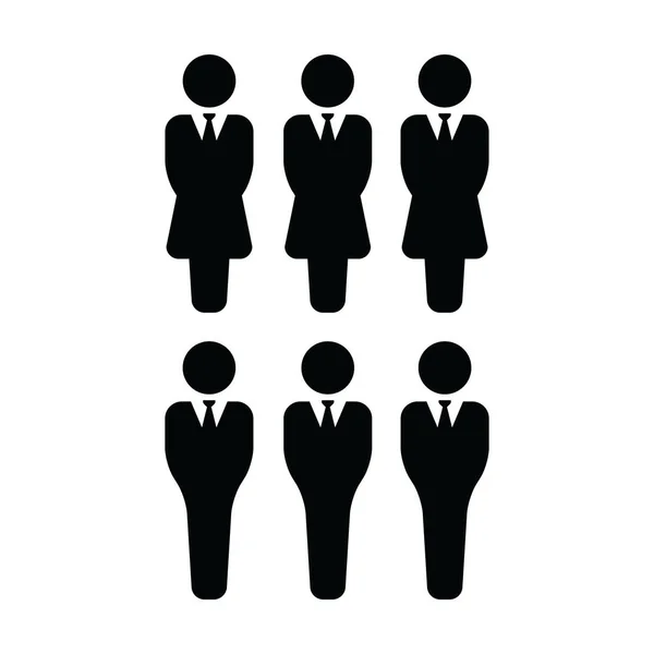 Иконка бизнес-персоны вектор мужской и женской группы людей символ аватара для бизнес-менеджмента лиц в плоском цвете рисунок пиктограммы — стоковый вектор