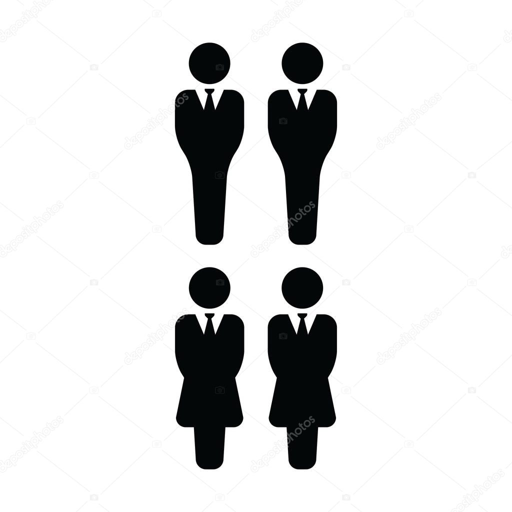 Male and female icon vector group of people symbol avatar for business management persons in flat color glyph pictogram illustration