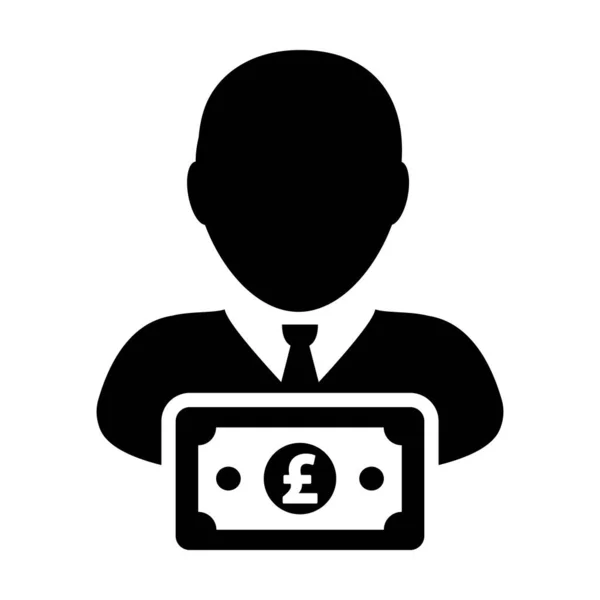 Icône Finance Vecteur Utilisateur Masculin Profil Avatar Avec Signe Livre — Image vectorielle