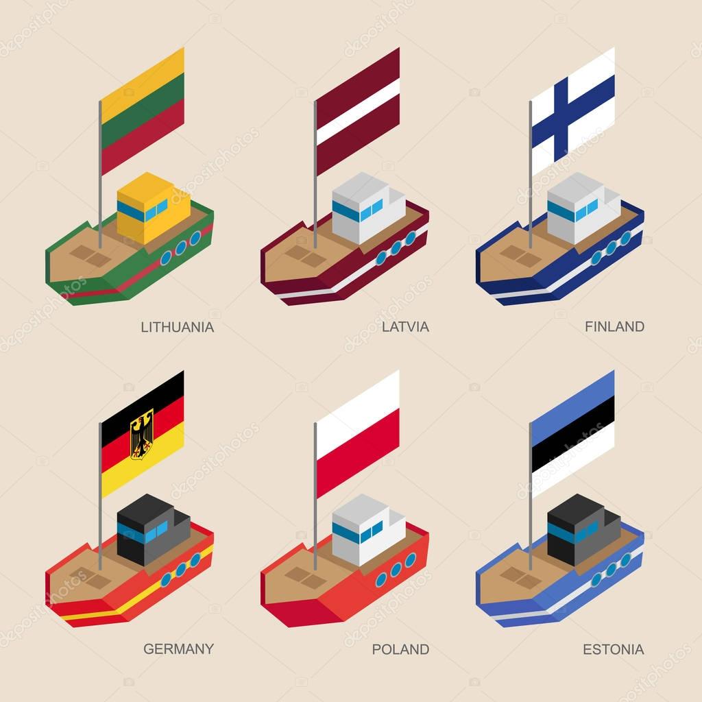 Banderas De Barcos Las Banderas En Los Barcos En Scarborough Se