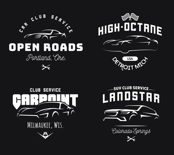 Набір сучасних спортивних автомобілів та логотипів позашляховиків . — стоковий вектор