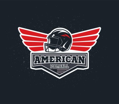 Amerikan futbolu amblemi grunge arka plan ile.