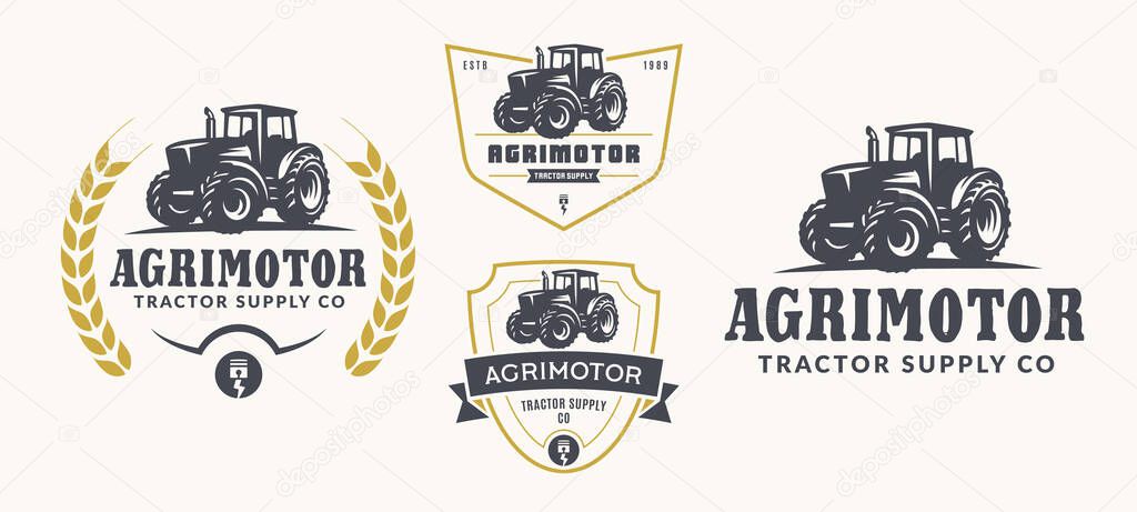 Set of farm logo, emblems, and badges.