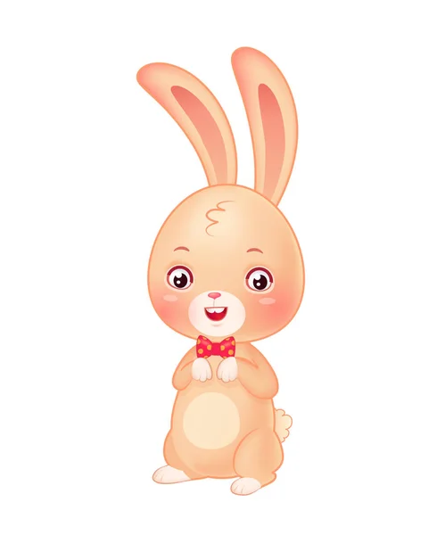 Easter bunny with bowtie isolated on white background — Stock Vector