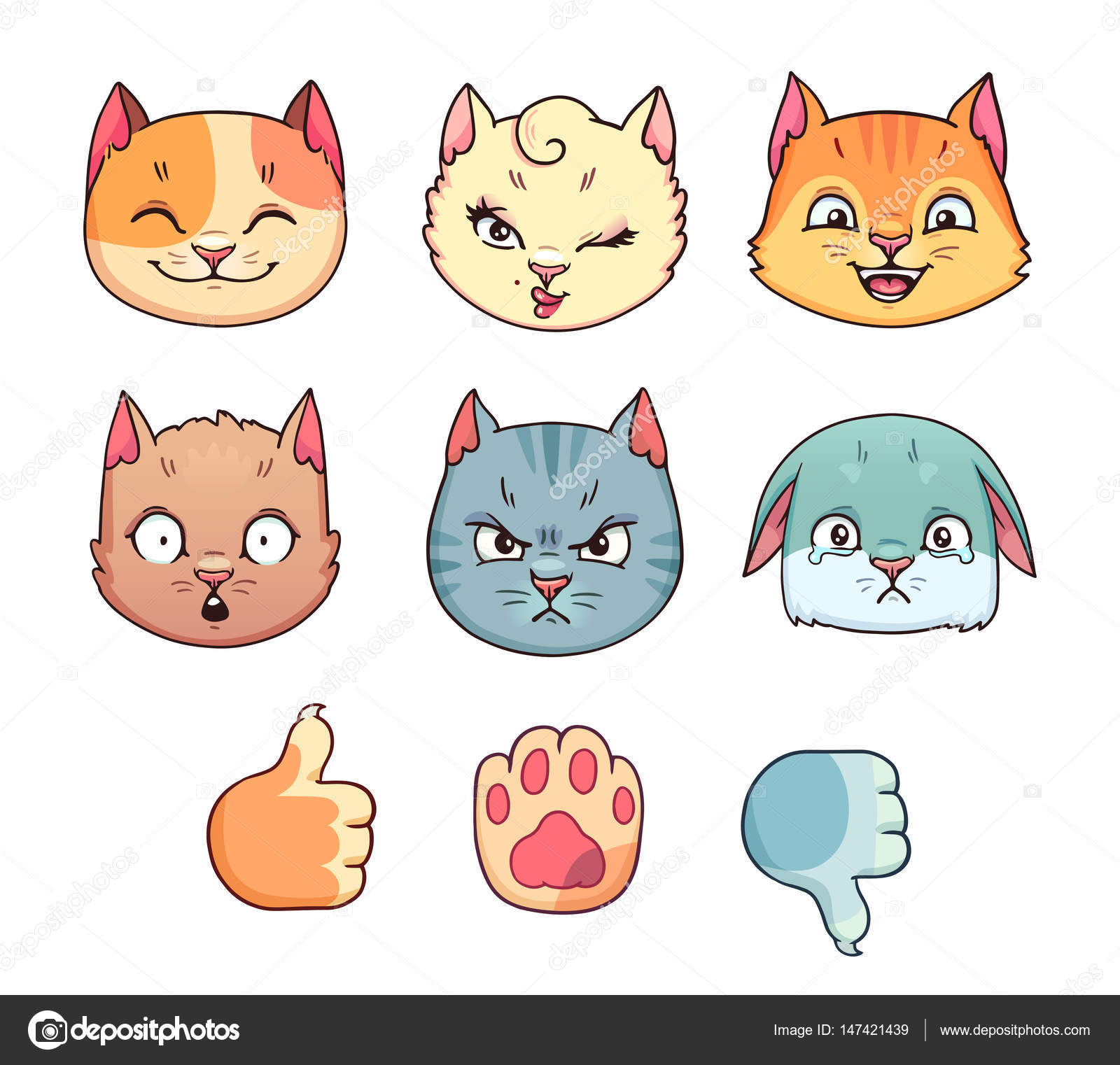 Emoji De Chat Images Vectorielles Emoji De Chat Vecteurs Libres De Droits Depositphotos