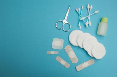 kavram - hijyen. mavi arka plan