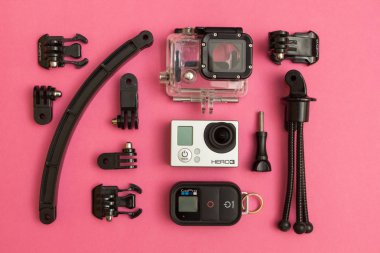 Kiev, Ukrayna - 30 Nisan 2017: eylem kamera Gopro Hero 3 ve bir
