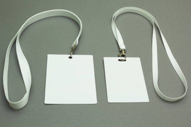 Gri bir arka plan üzerinde iki ad etiketi. Metin için yer.