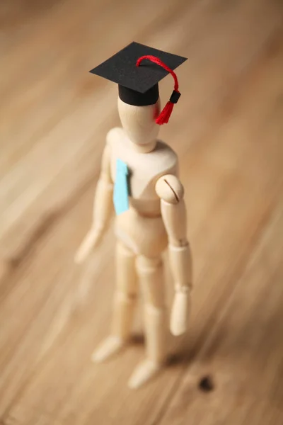 Wooden student figure, training and education.