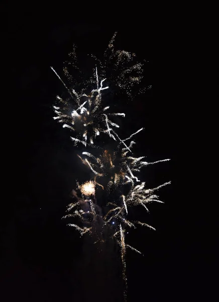 Feuerwerk der Feierlichkeiten einer Stadt. — Stockfoto